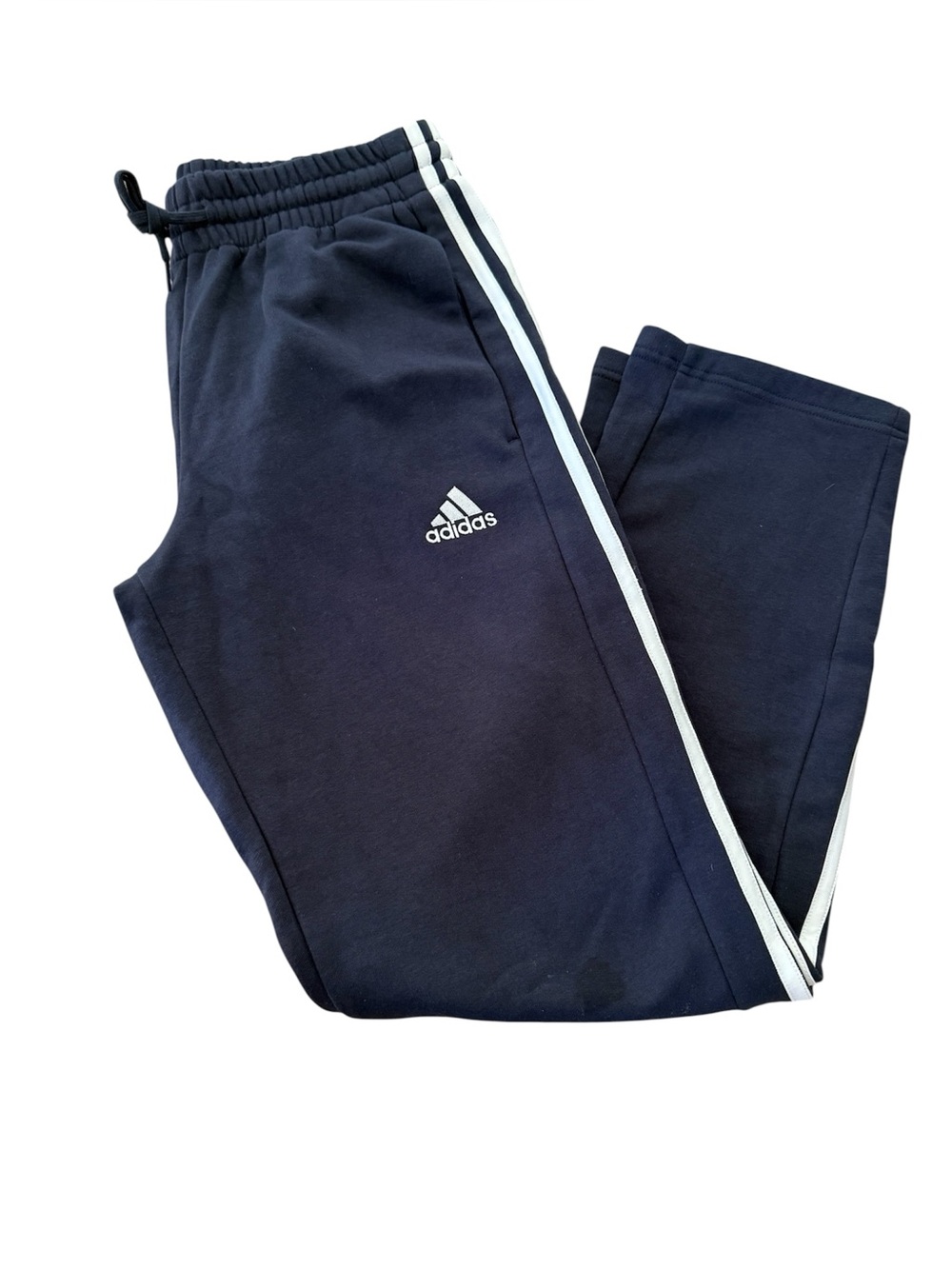 Adidas men’s navy blue white stripe sweat pants new with tags men’s size M